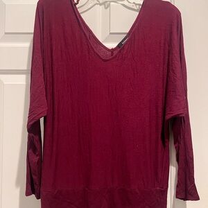 Y2K Tunic Maroon with a tapered Dolman sleeve
